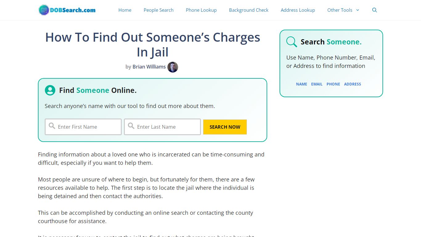 How To Find Out Someone's Charges In Jail: 6 Ways in 2022 - DOBSearch.com